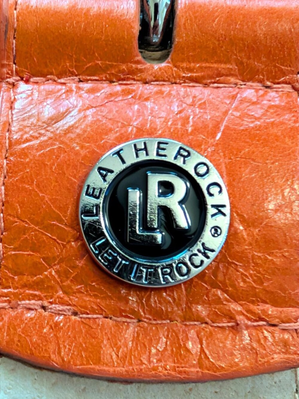 Leatherock Womens Sz 30 Bright Orange Genuine Leather 1.5" Wide Minimalist Belt - Picture 6 of 8